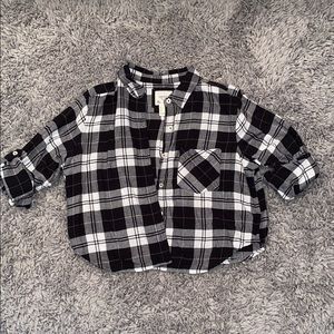 Cropped 3/4 tab sleeves Flannel